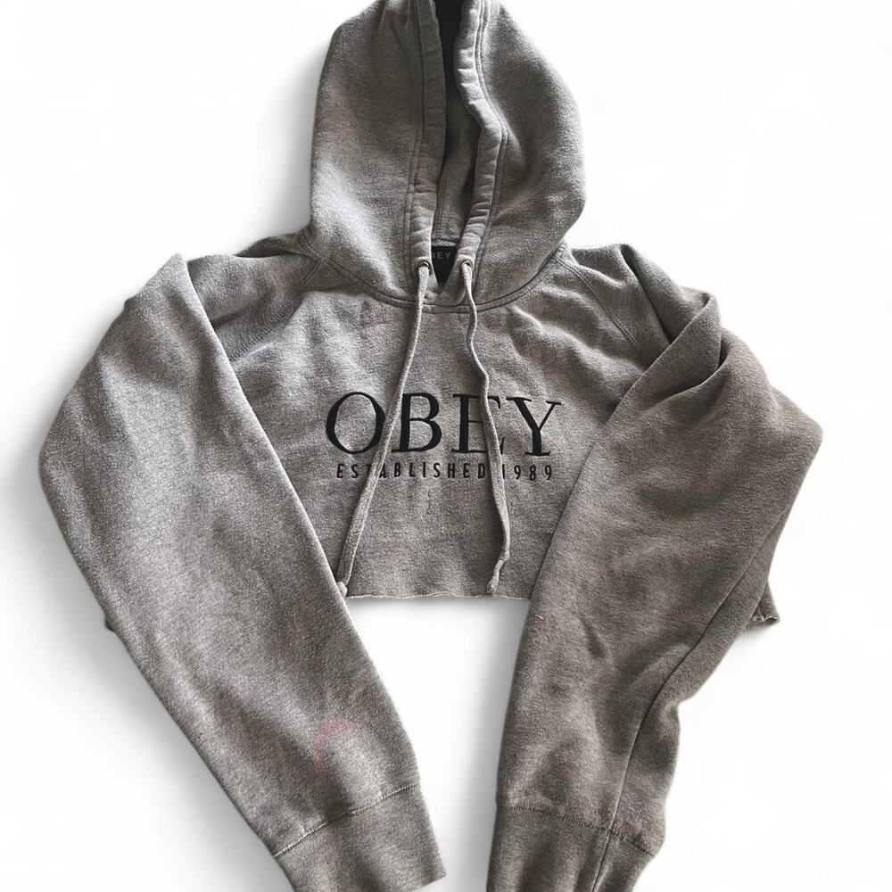 Genuine obey cropped hoodie